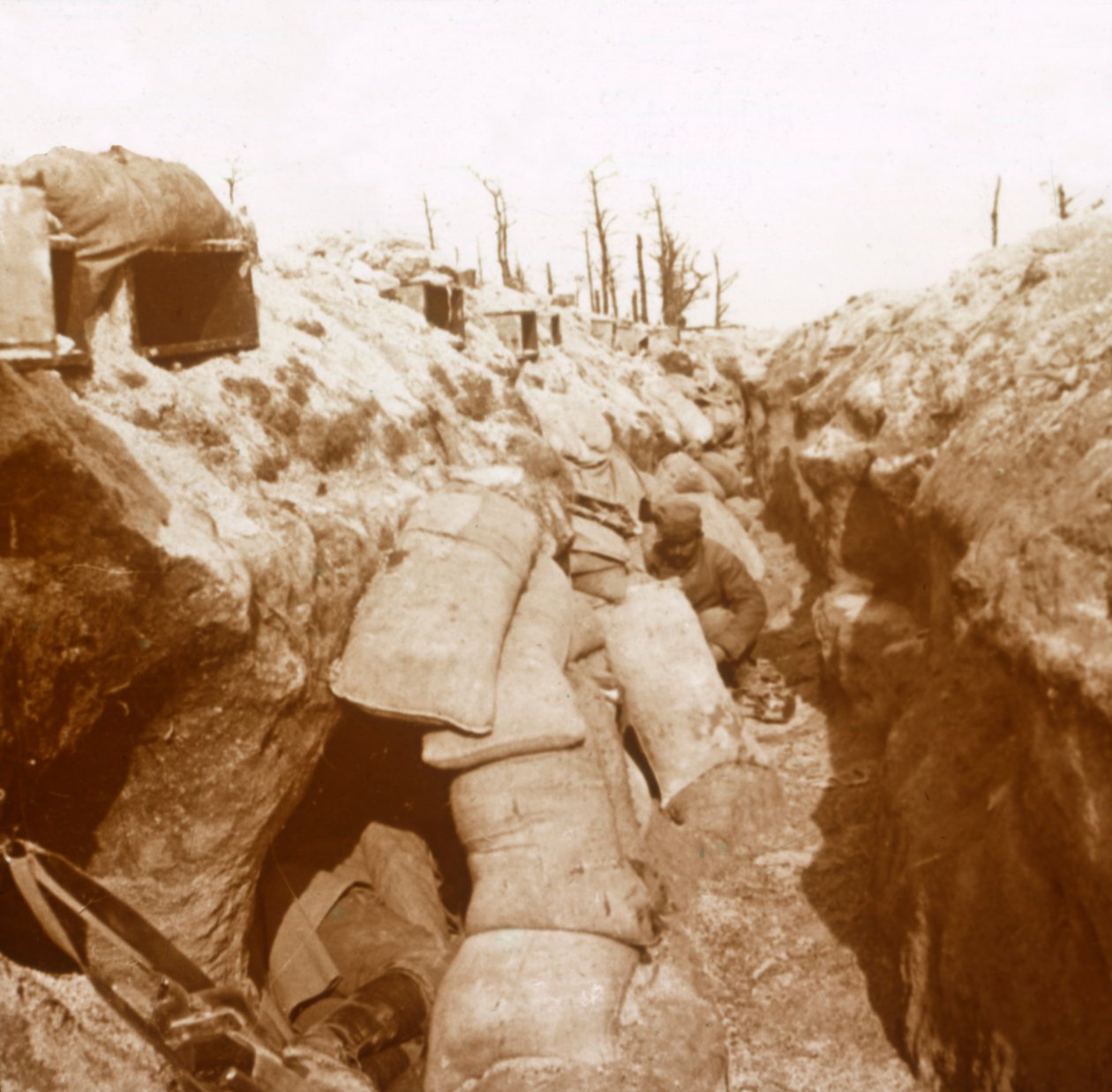 Kaivannot Champagnessa, Pohjois-Ranskassa, c1914-c1918 tekijältä Unbekannt