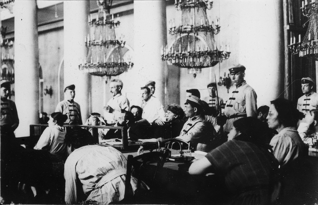 Sosialistivallankumouksellisen puolueen johtajien oikeudenkäynti, Moskova, Venäjä, elokuu 1922 tekijältä Unbekannt