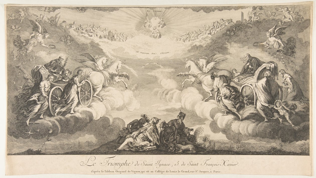 Pyhän Ignatiuksen ja Pyhän Franciscus Xavierin voitto Le Triomphe de Saint Ignace et..., 1600-luku. tekijältä Unbekannt