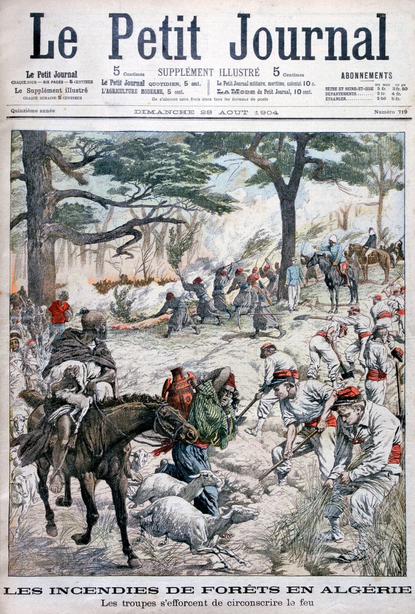 Joukot yrittävät hillitä metsäpaloa, Algeria, 1904 tekijältä Unbekannt
