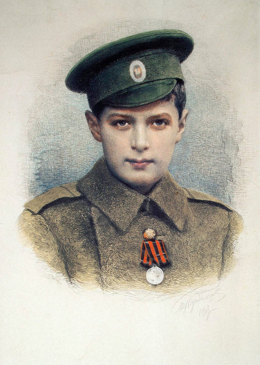 Tsarevitš Aleksei Venäjän armeijan korpraalina, 1917 tekijältä Unbekannt