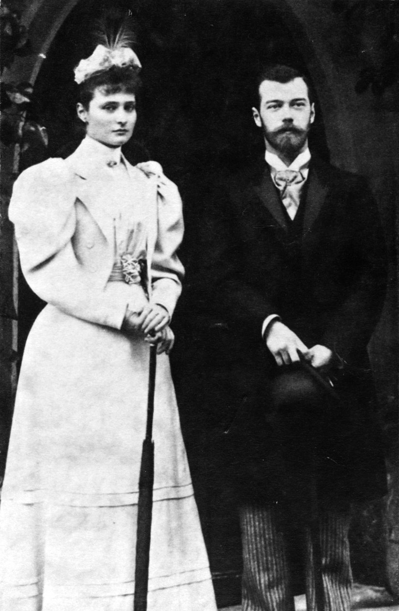 Tsaariina Aleksandra Fedorovna ja Venäjän tsaari Nikolai II, 1900. tekijältä Unbekannt