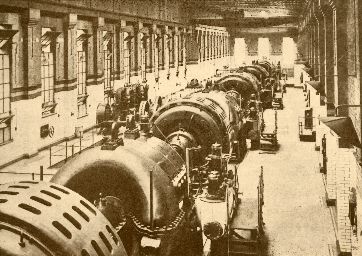 Turbogeneraattorit Neasden Power Housessa, Metropolitan Railway, 1930. tekijältä Unbekannt