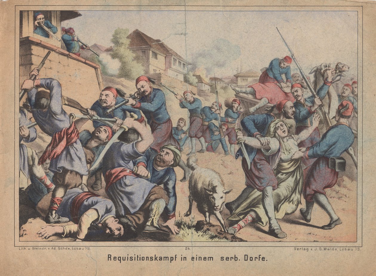 Turkin pakkolunastustastelu Serbian maalaiskylässä tekijältä Unbekannt