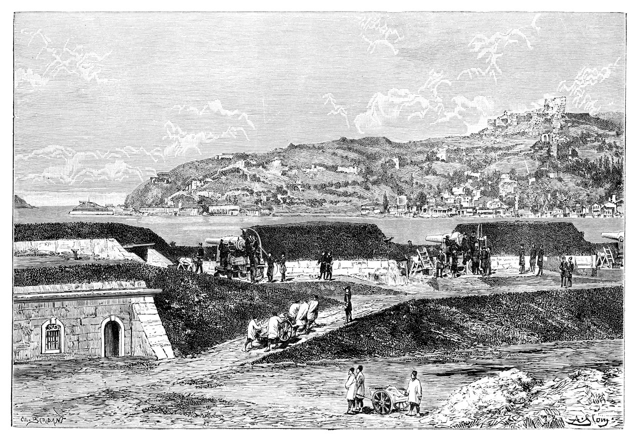 Turkin akut ja sisäänkäynti Bosporinsalmelle Mustallamerellä, Turkki, 1895 tekijältä Unbekannt