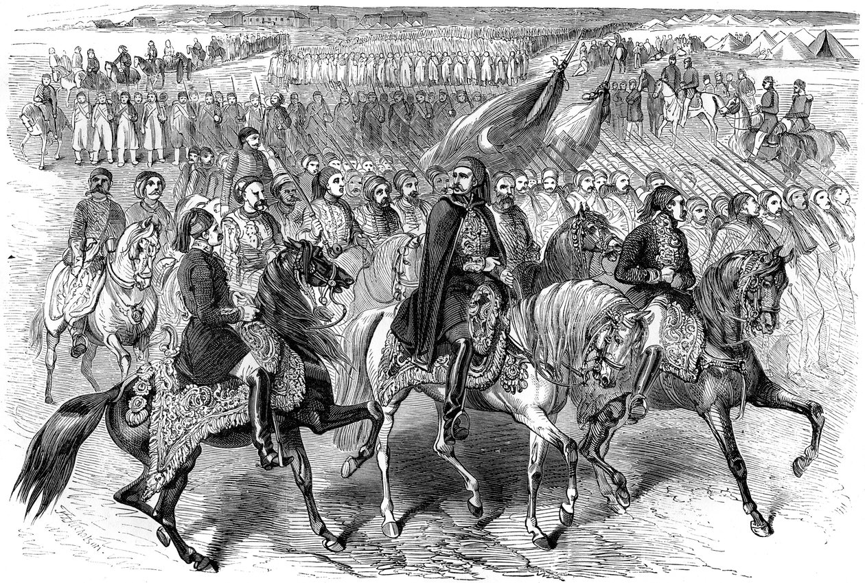 Turkin joukot marssissa, Kamiesh, Balaclava, Krim, 1854 1882-1884 tekijältä Unbekannt