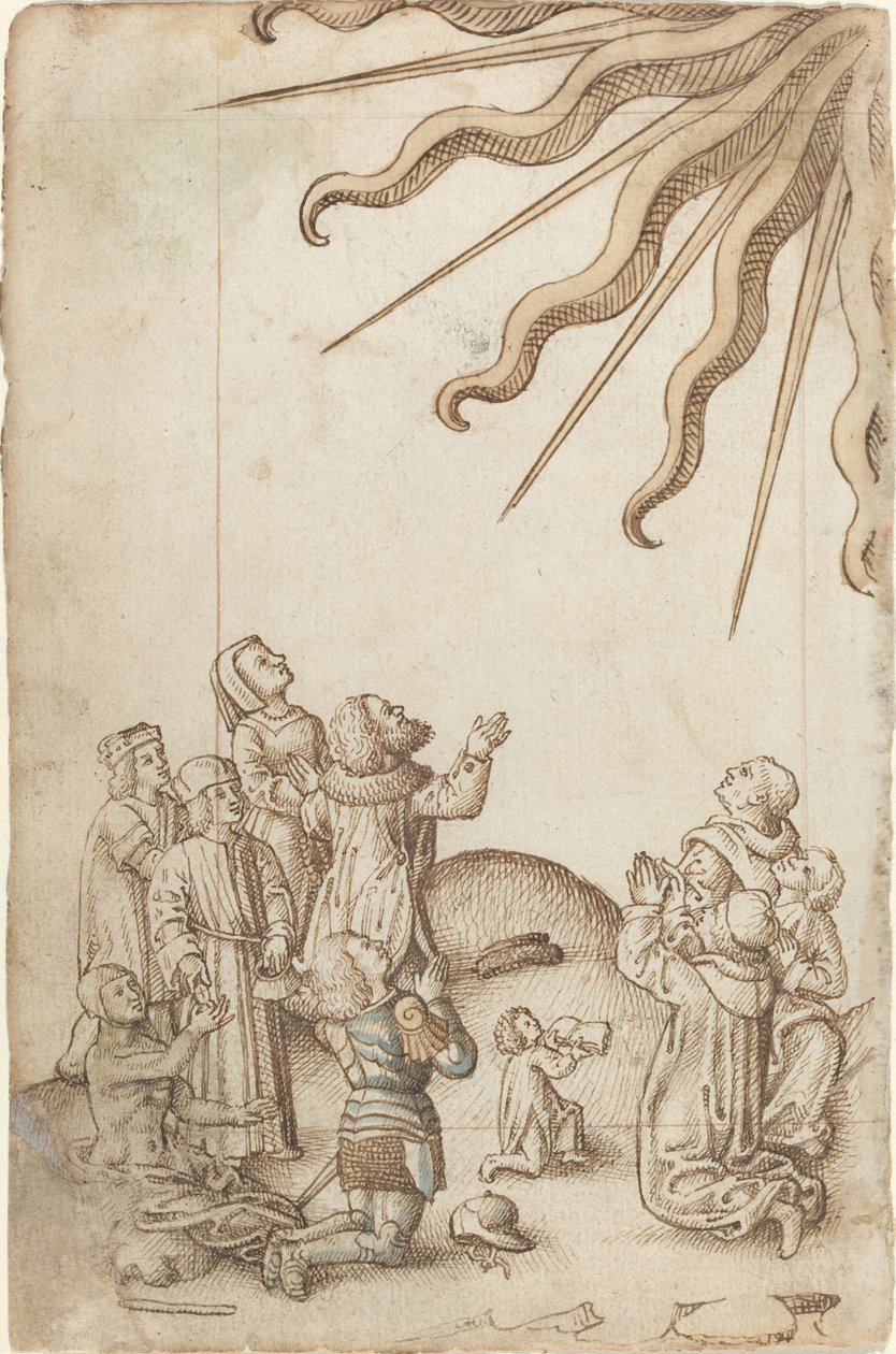 Käännä kehosi palvoessasi [fol. 37 verso], c. 15121515. tekijältä Unbekannt