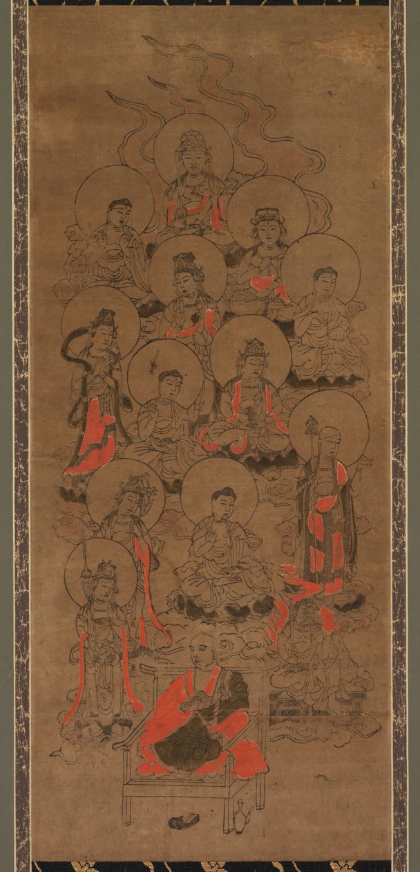 Kaksitoista Buddhaa ja Kobo Daishi Jusanbutsu, 1600-luvun loppu. tekijältä Unbekannt