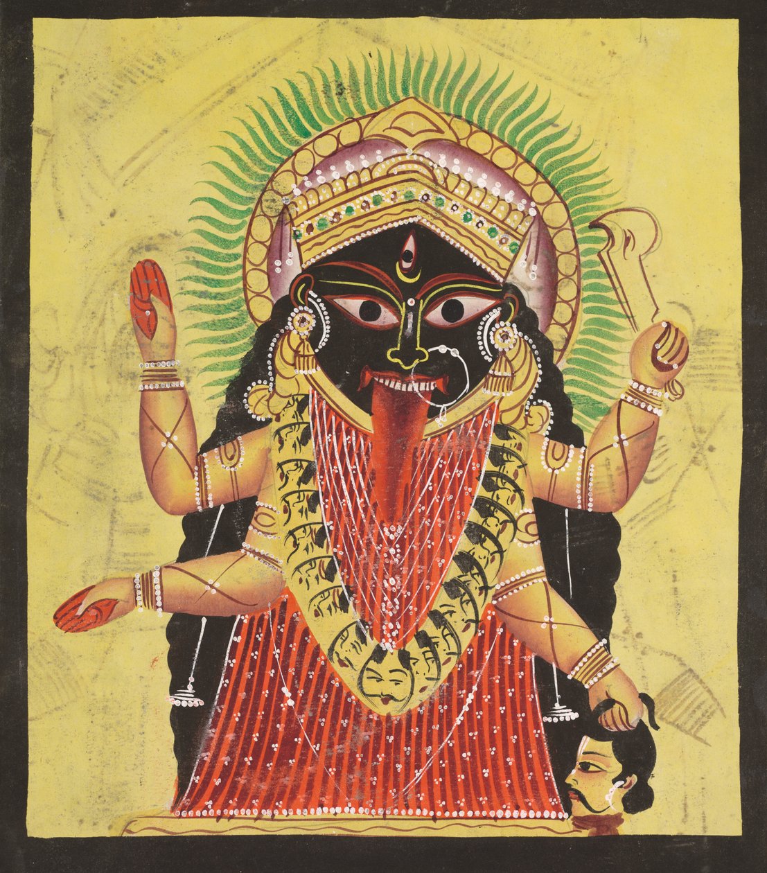 Kaksi Kali-näkökohtaa: Kali Enshrined, c. 1880-1890. tekijältä Unbekannt