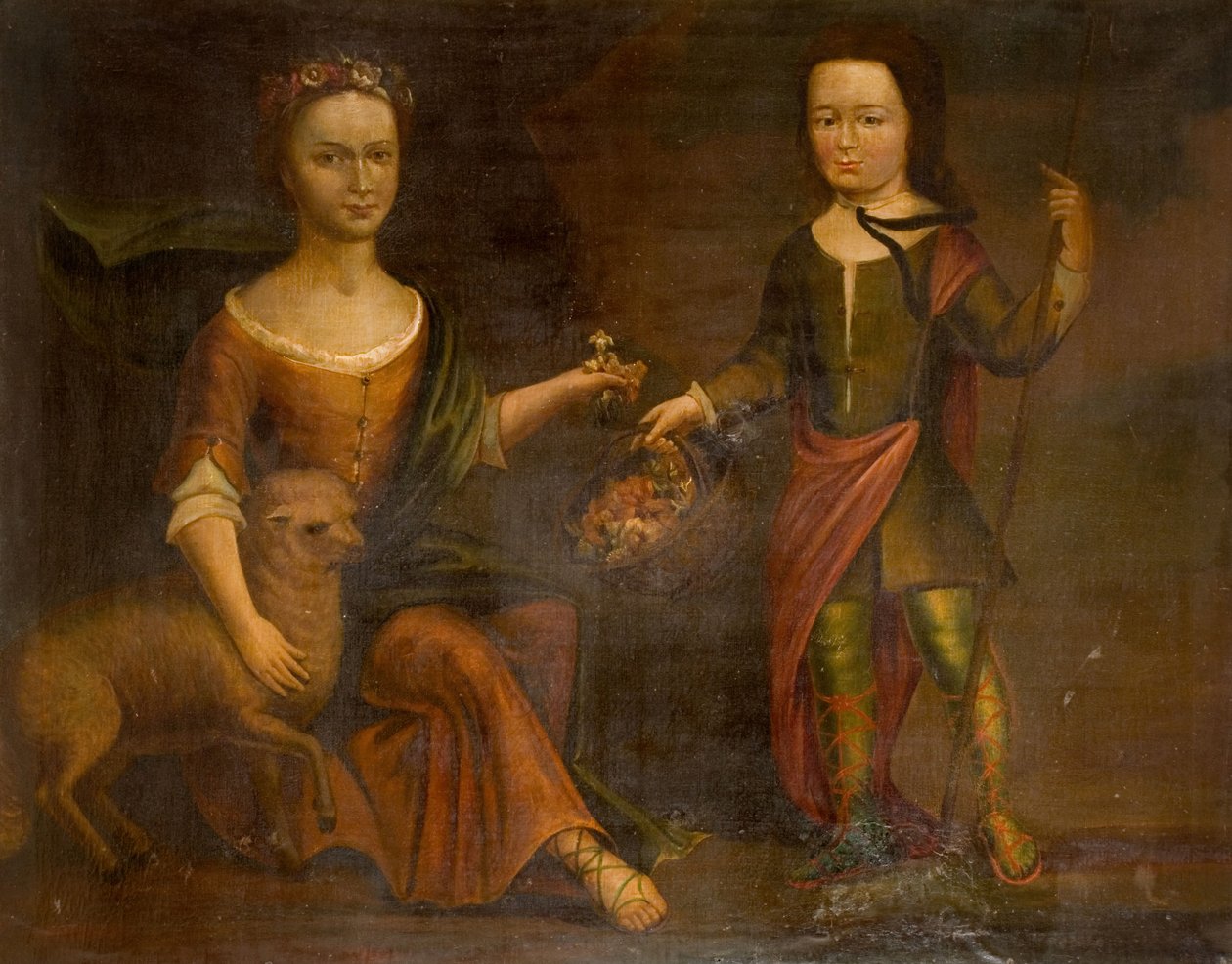 Holten perheen kaksi lasta, 1800. tekijältä Unbekannt