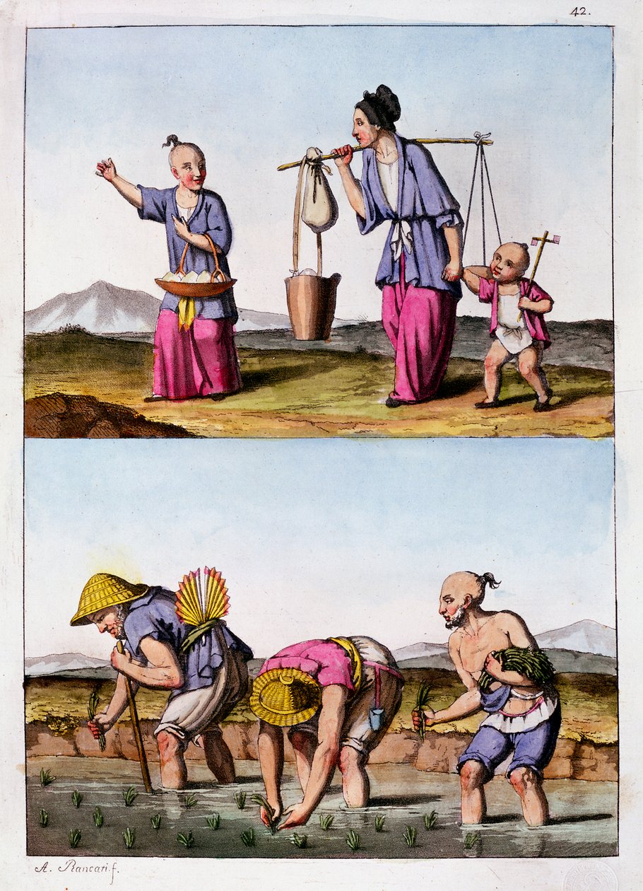 Kaksi kiinalaista kohtausta, c1830 tekijältä Unbekannt