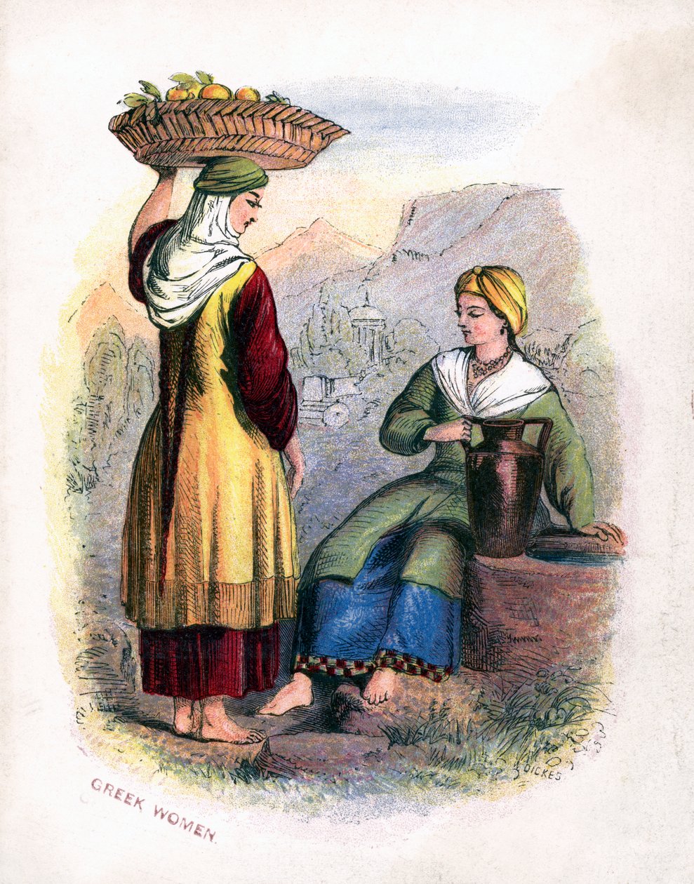 Kaksi kreikkalaista naista, c1809 tekijältä Unbekannt