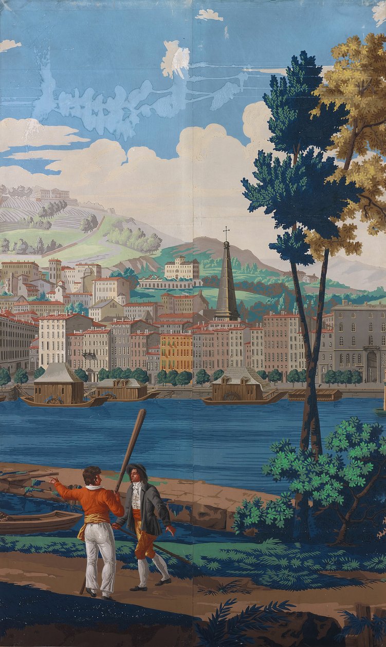 Kaksi yhdistettyä paneelia: The Views of Lyon, Ranska, ensimmäinen painos, 1821. tekijältä Unbekannt