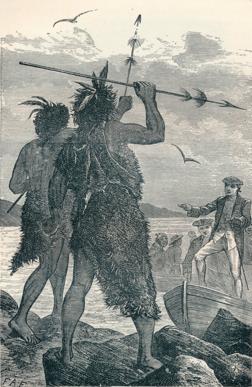 Two Natives Dispute Captain Cooks Landing, 1904 tekijältä Unbekannt