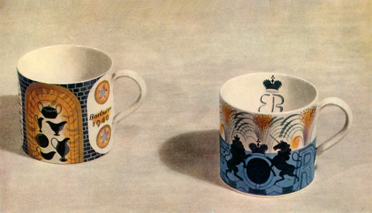 "Kaksi Wedgwood-mukia, jonka on suunnitellut Eric Ravilious", 1944. tekijältä Unbekannt