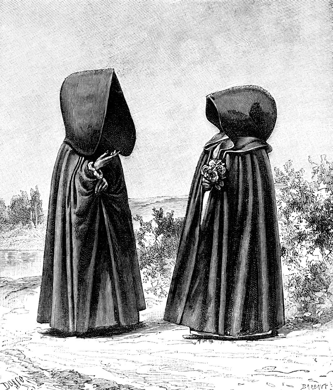 Kaksi hupullista naista Faialista Portugalista ja San Miguelista Espanjasta, 1900-luku tekijältä Unbekannt