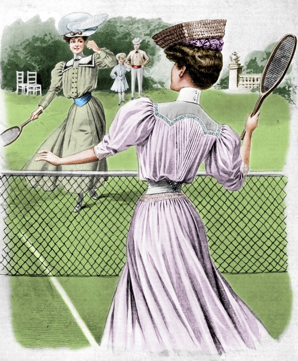 Kaksi tennisasua lokakuulle 1905. tekijältä Unbekannt