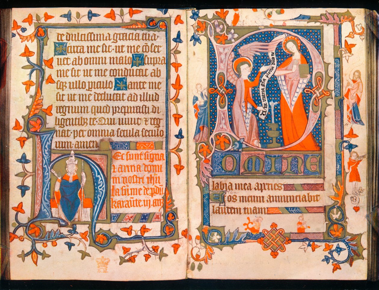 Kaksi sivua kirjasta A Book of Hours, c1350 tekijältä Unbekannt