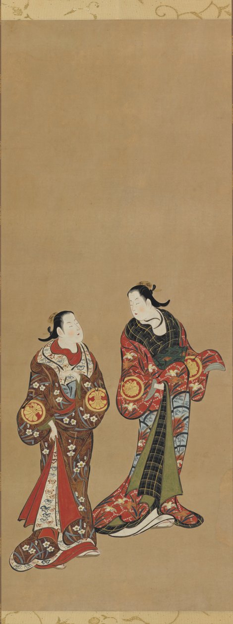 Kaksi pitkää naista tummissa kaapuissa, Edo-kausi, 1615-1868. tekijältä Unbekannt