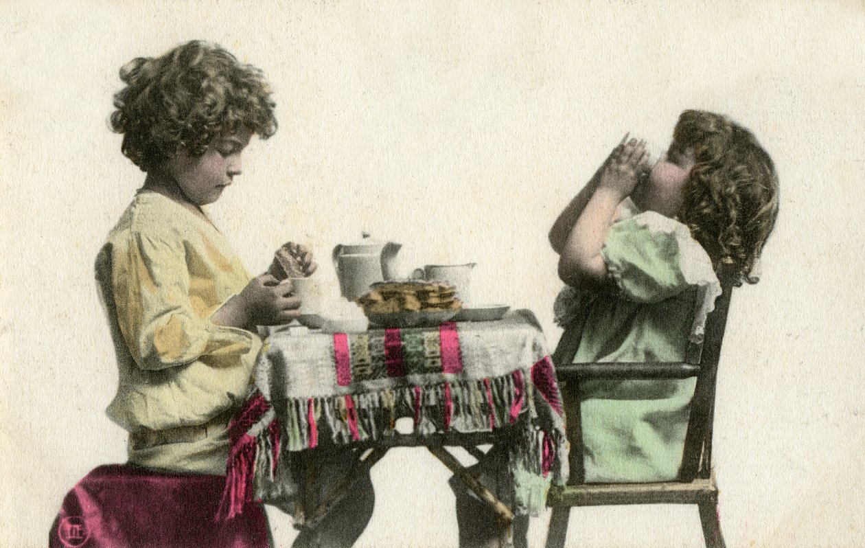 Kaksi pientä lasta, 1800-luvun loppu tai 1900-luvun alku tekijältä Unbekannt