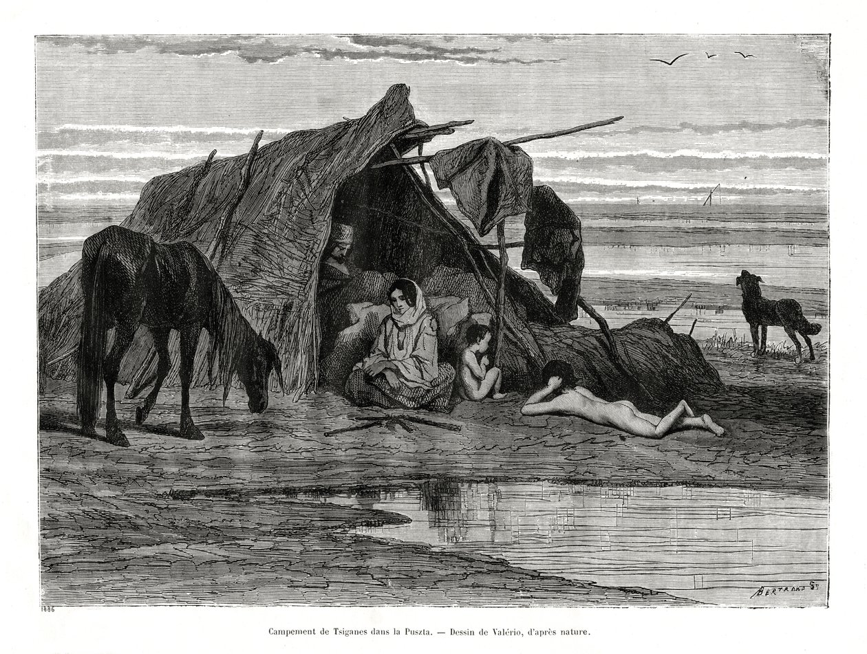 Tziganesin leirintäalue Pusztassa, 1886 tekijältä Unbekannt