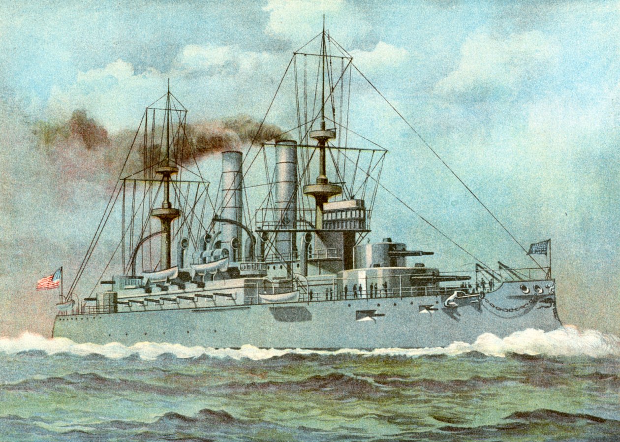 USS Kearsarge, amerikkalainen taistelulaiva, 1898 tekijältä Unbekannt