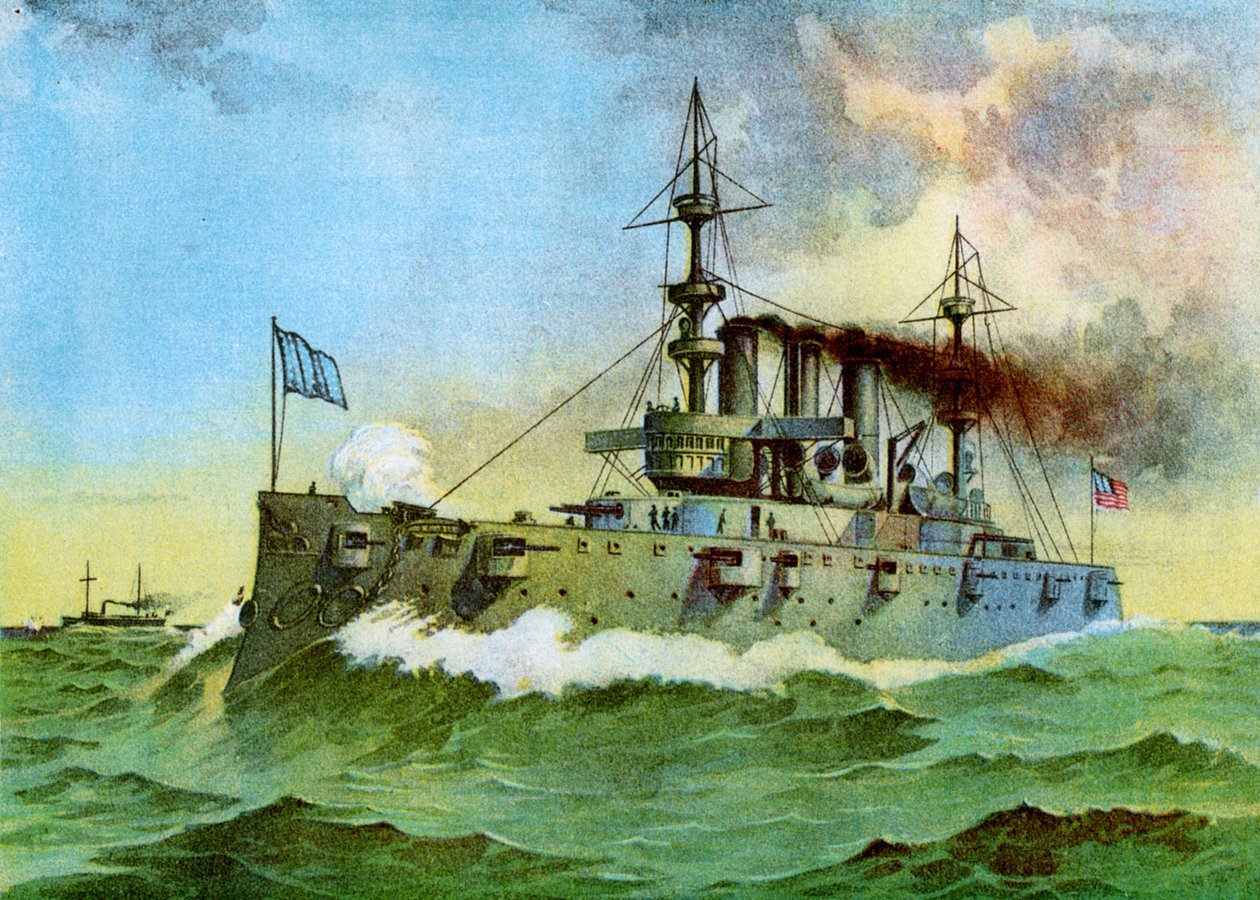 USS New York, amerikkalainen panssaroitu risteilijä, 1898 tekijältä Unbekannt