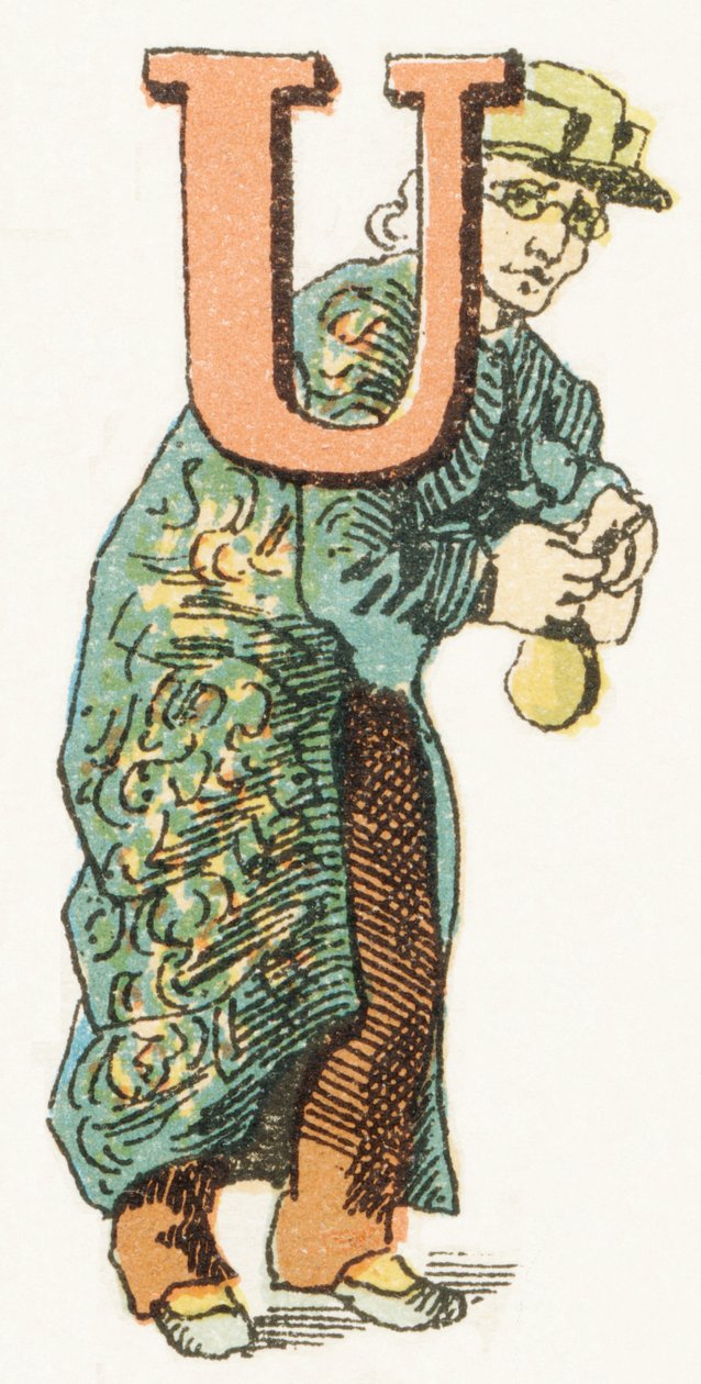 U - Usurer - Childish Alphabet, Editions Gordinne 1920 (kaiverrus) tekijältä Unbekannt