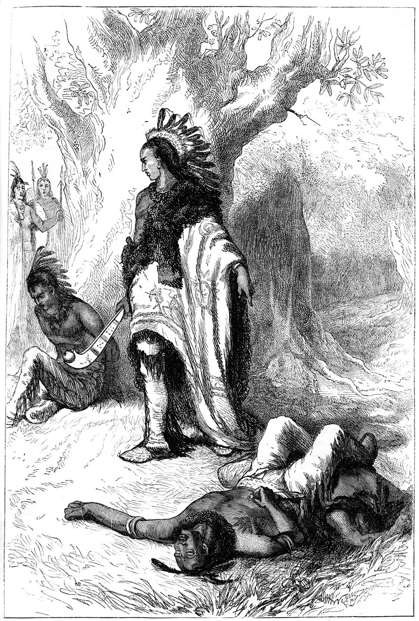 Uncas ja Miantonomoh, 1643 c1880 tekijältä Unbekannt