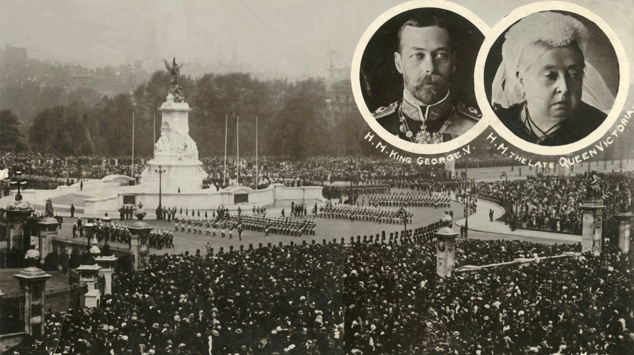 Victoria Memorialin paljastaminen Lontoossa 16. toukokuuta 1911. tekijältä Unbekannt