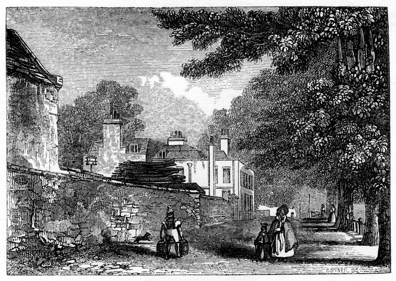 Upper Flask Tavern, Hampstead Heath, George Steevensin asuinpaikka, 1840 tekijältä Unbekannt