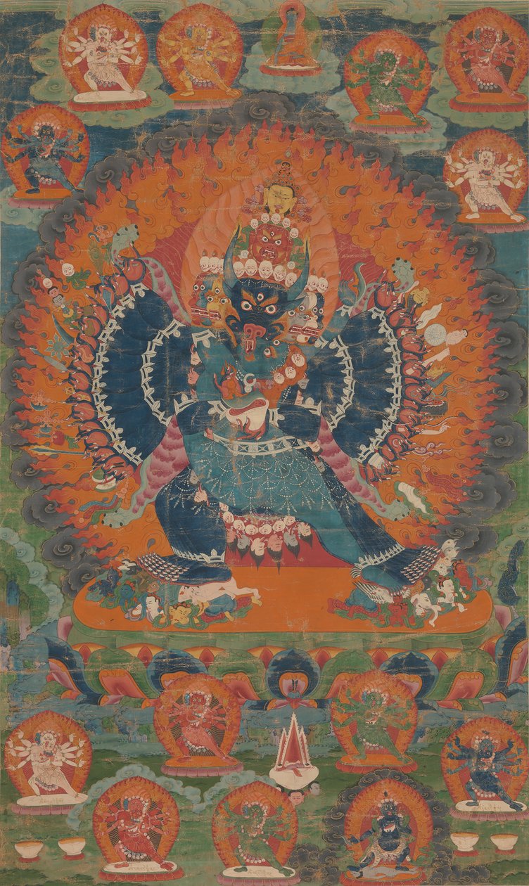 Vajrabhairava puolisonsa Vajravetalin kanssa, 1700-luku. tekijältä Unbekannt