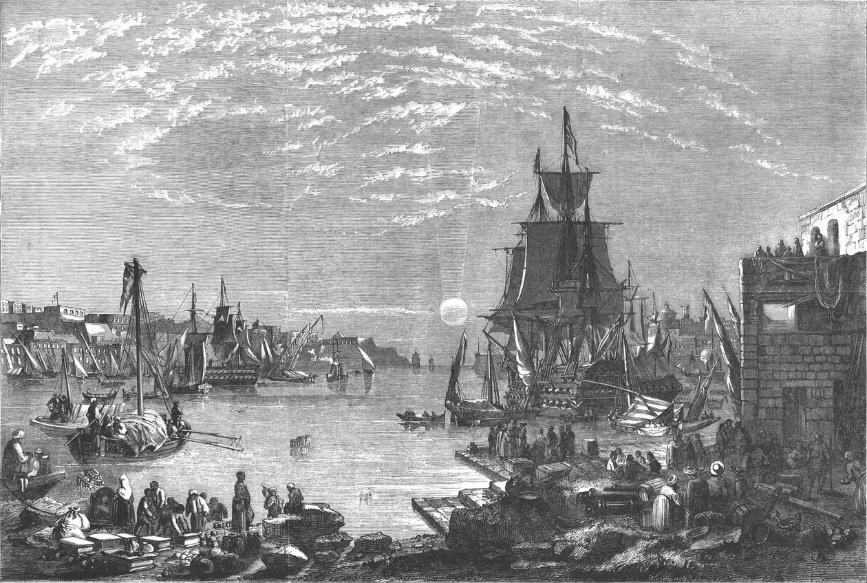 Valettan satama, Malta, 1856 tekijältä Unbekannt