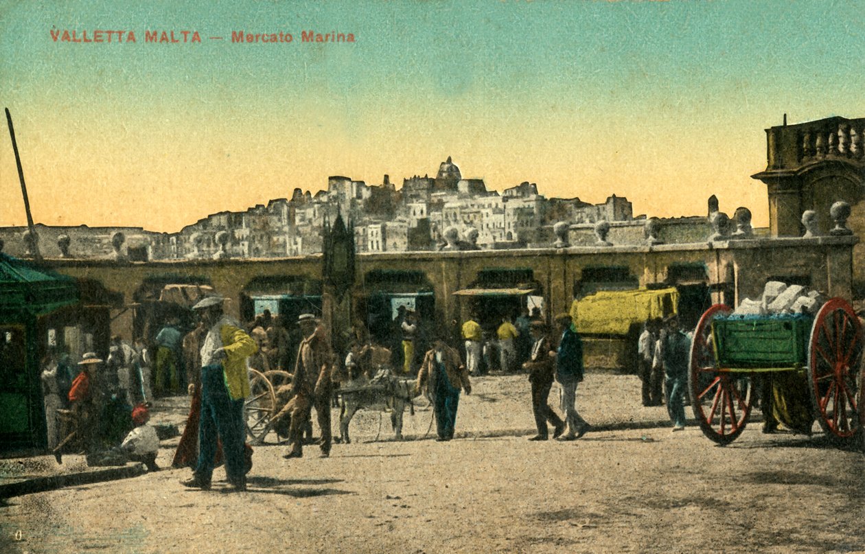 Valletta Malta - Marina Market, c1918-c 1939. tekijältä Unbekannt