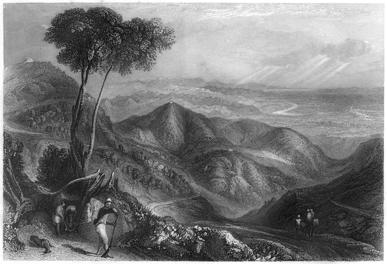 Dhoonin laakso, Himalajan vuoret, c1860 tekijältä Unbekannt