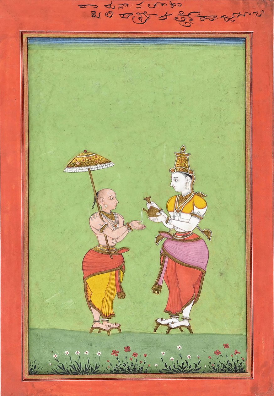 Kuningas Bali siunasi Vamanaa, n. 1780-luku. tekijältä Unbekannt