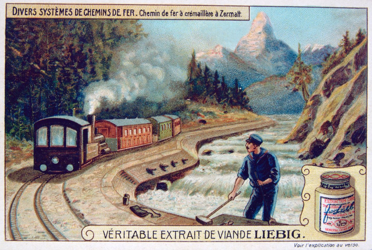 Erilaiset rautatiejärjestelmät, Zermatt, Sveitsi, c1900 tekijältä Unbekannt