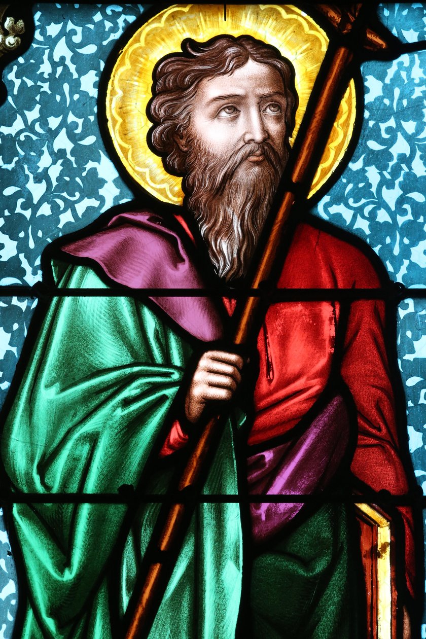 Vault de Lugny kirkko. Lasimaalaus. Pyhä apostoli Filippus. Ranska tekijältä Unbekannt