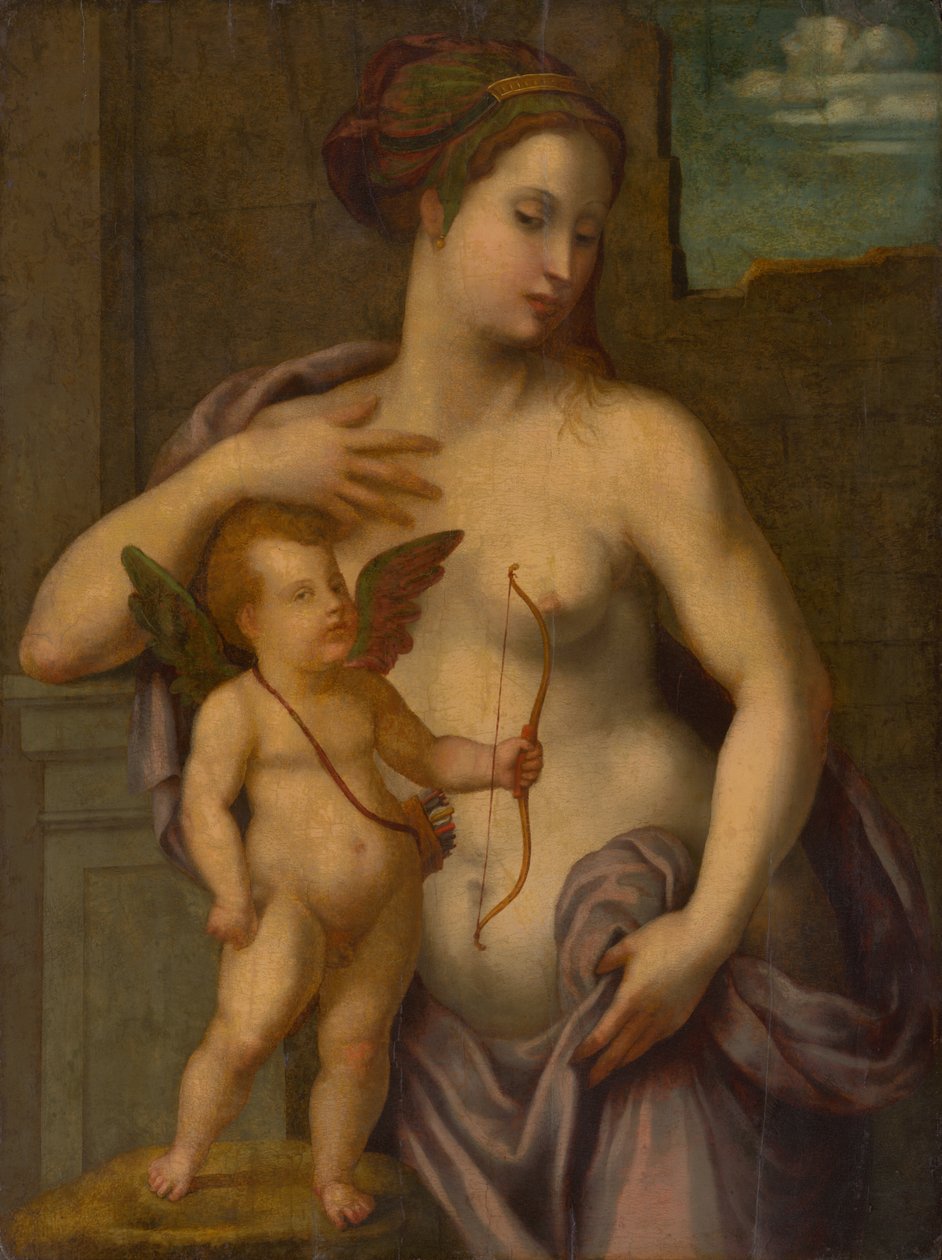 Venus ja Amor tekijältä Unbekannt