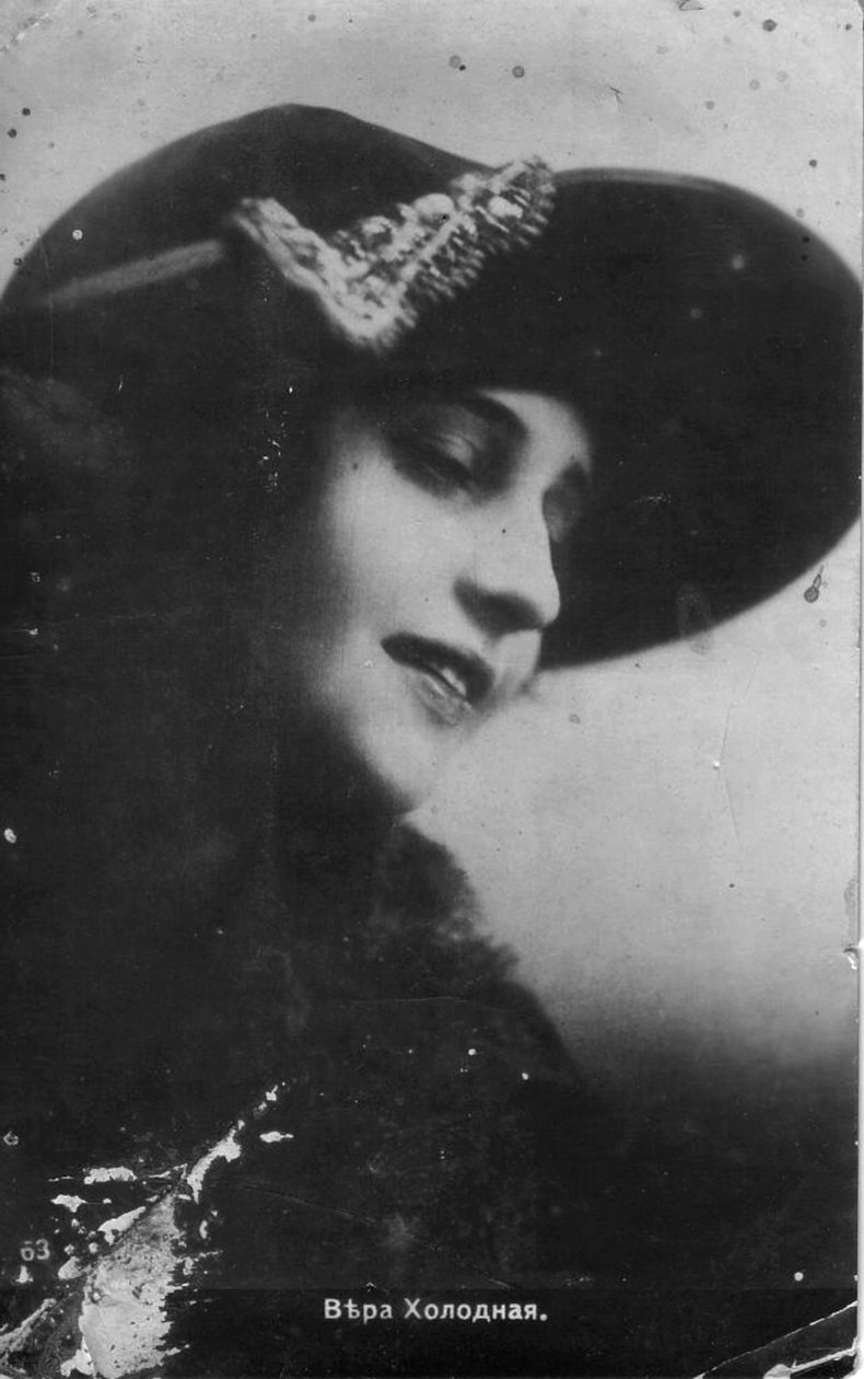 Vera Kholodnaja, venäläinen mykkäelokuvanäyttelijä, 1910-luku tekijältä Unbekannt