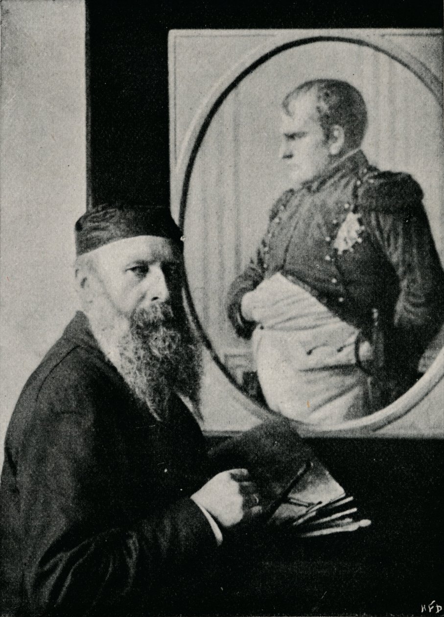 Verestchagin maalaa kuvan Napoleonista, c1890, 1910 tekijältä Unbekannt