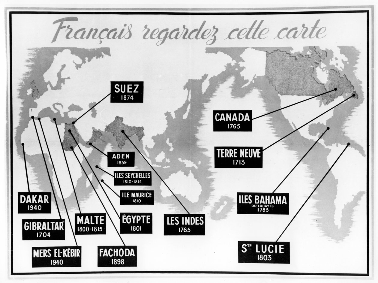 Vichy Ranskan Britannian vastainen propagandajuliste, 1940-1944 tekijältä Unbekannt