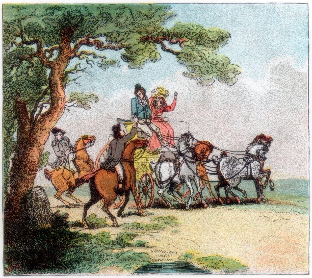 Tien käänteet vuonna 1787, valtatiemies, Lord Barrymore pysähtyi, 1890 tekijältä Unbekannt