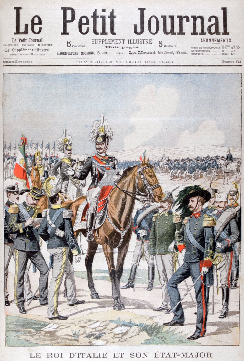 Victor Emmanuel III, Italian kuningas ja hänen osavaltion majuri, 1903 tekijältä Unbekannt