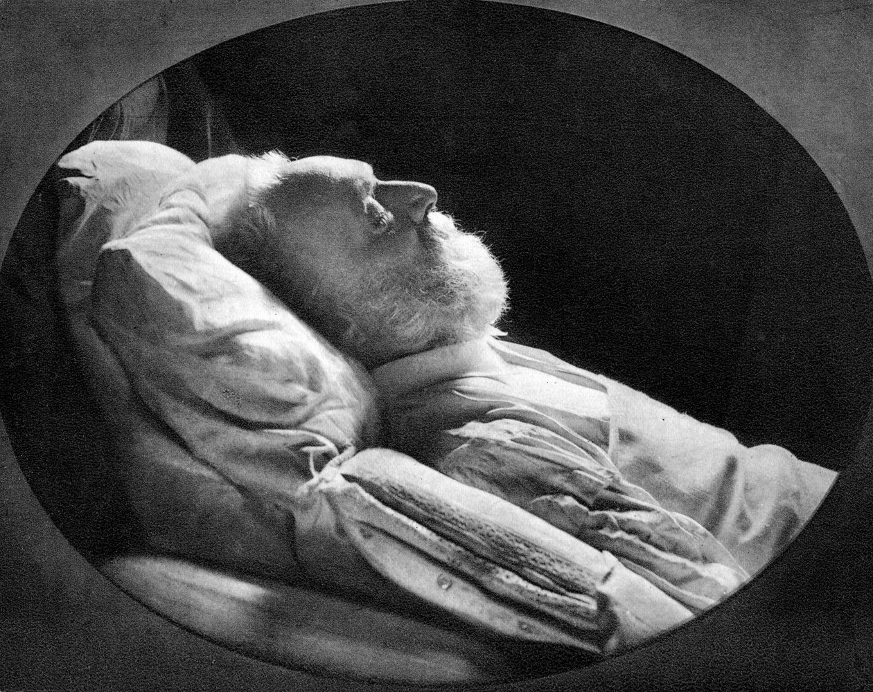 Victor Hugo, ranskalainen kirjailija kuolinvuoteellaan 22. toukokuuta 1885 tekijältä Unbekannt