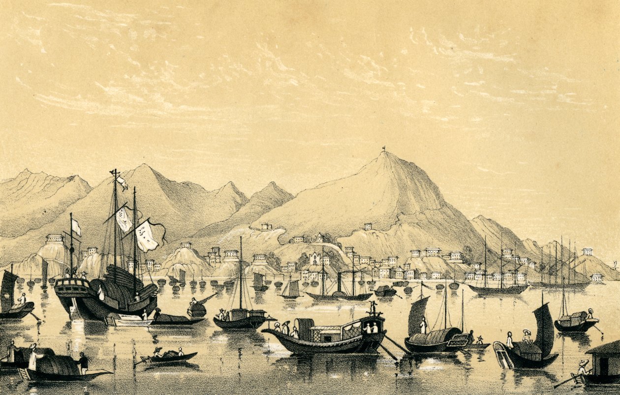 Victoria Town, Hongkongin saari, 1847 tekijältä Unbekannt