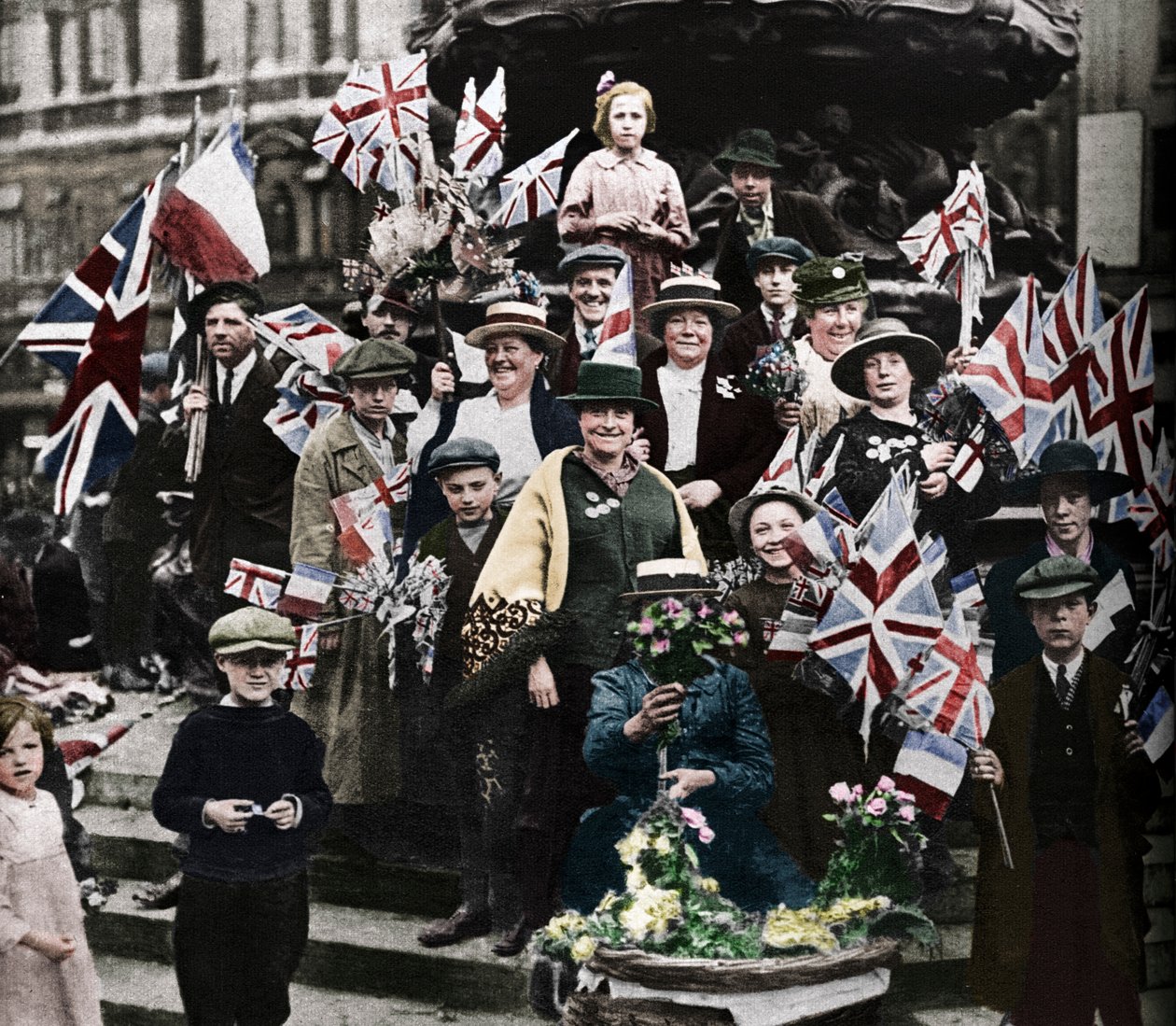 Voitonjuhlat Erosin alla, Piccadilly, Lontoo, 1918, 1938 tekijältä Unbekannt