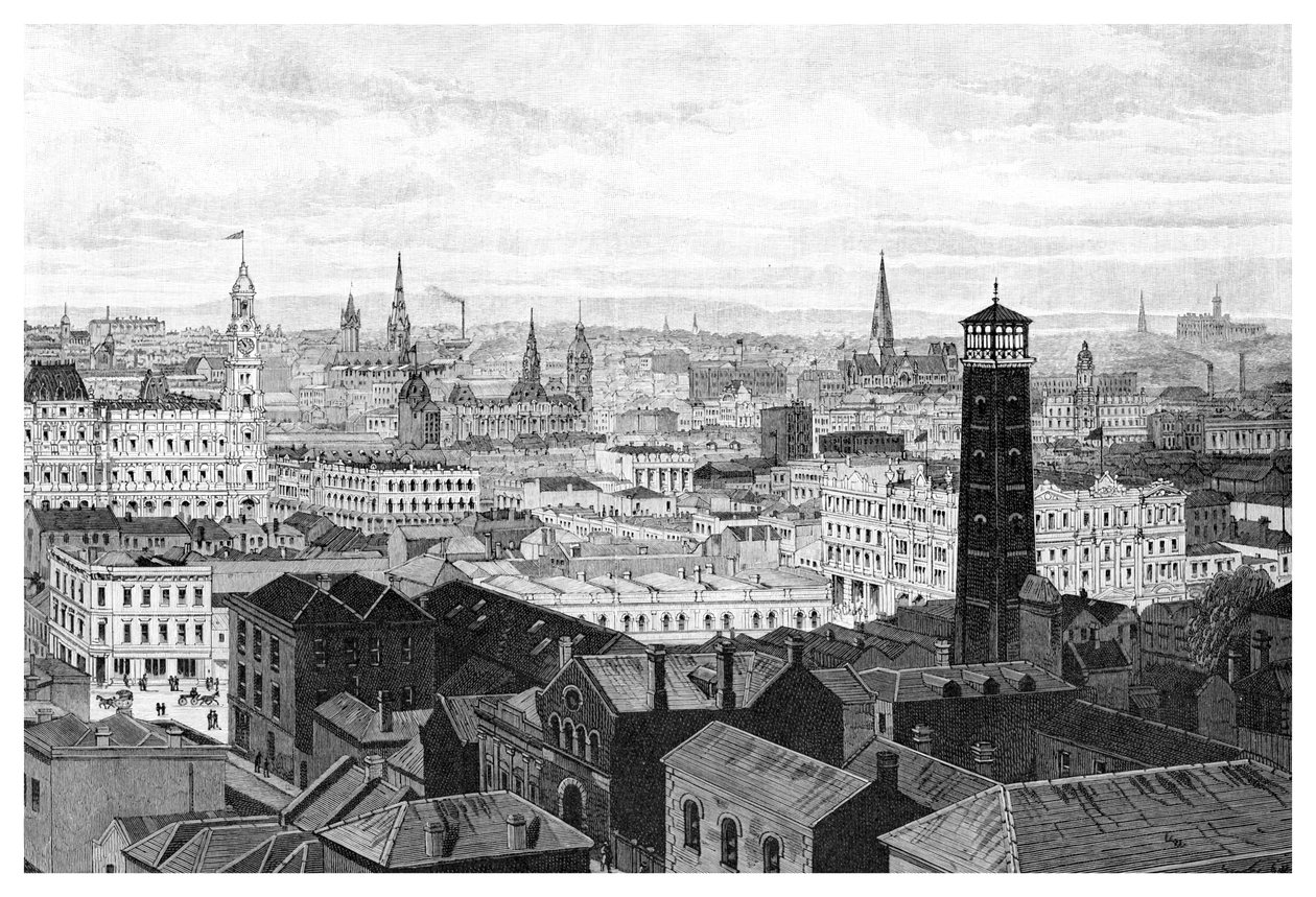 Näkymä Law Courtin kupolista, Melbourne, Victoria, Australia, 1886 tekijältä Unbekannt