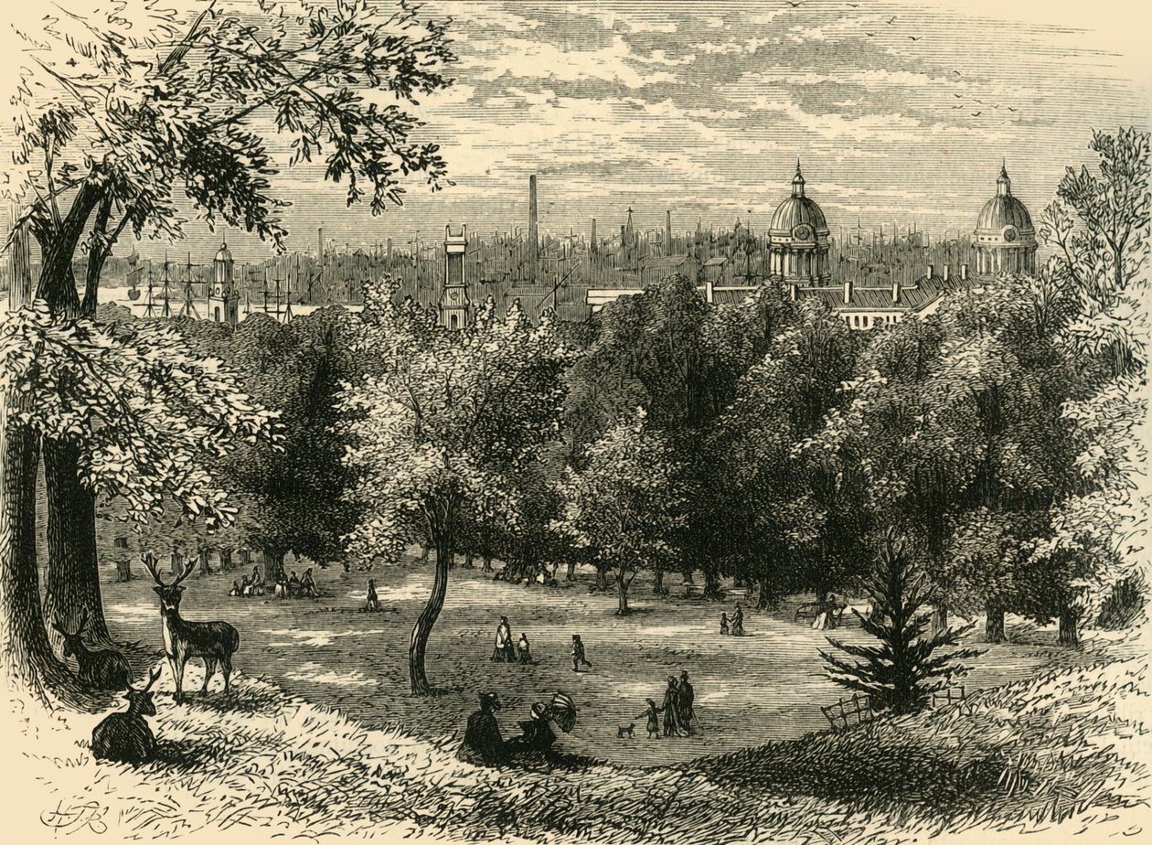 Näkymä Greenwich Parkissa, vuonna 1878. tekijältä Unbekannt