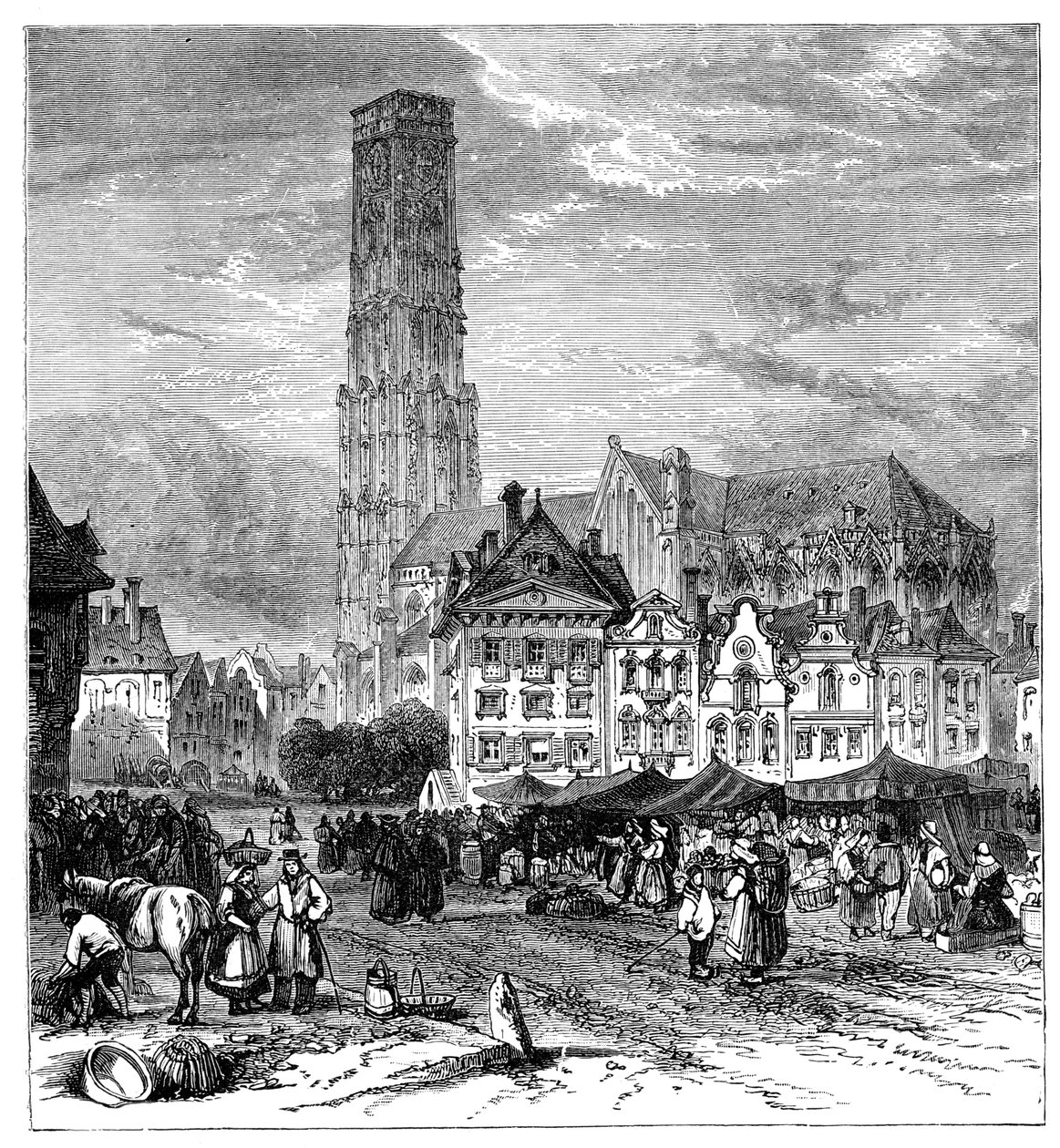 Näkymä Mechelenissä, Belgiassa, 1900 tekijältä Unbekannt